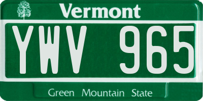 VT license plate YWV965
