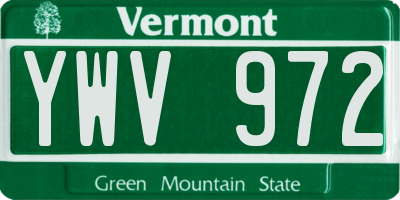 VT license plate YWV972