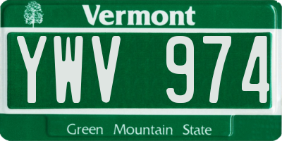 VT license plate YWV974