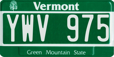 VT license plate YWV975