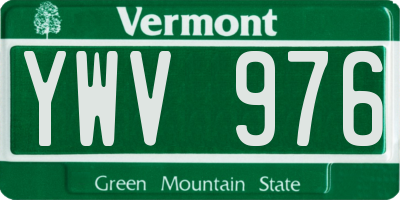 VT license plate YWV976