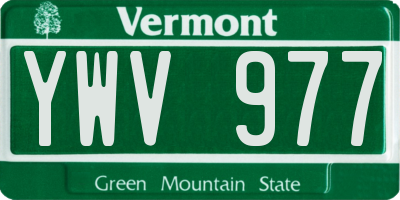 VT license plate YWV977
