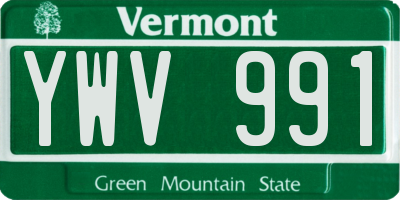 VT license plate YWV991