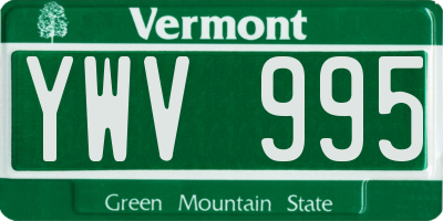 VT license plate YWV995