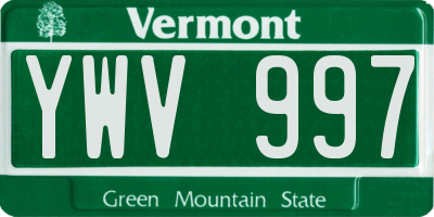 VT license plate YWV997