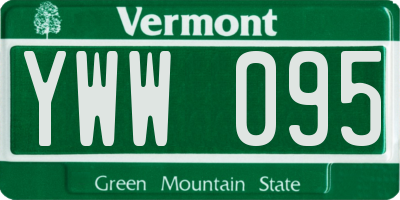 VT license plate YWW095