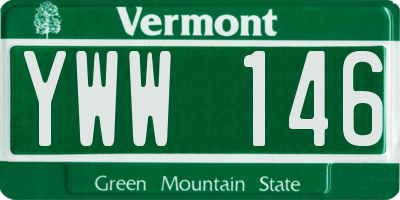 VT license plate YWW146