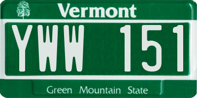 VT license plate YWW151