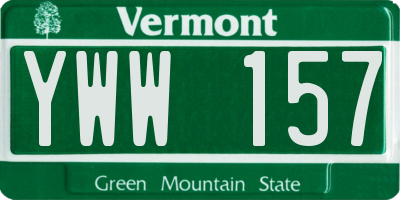 VT license plate YWW157
