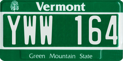 VT license plate YWW164