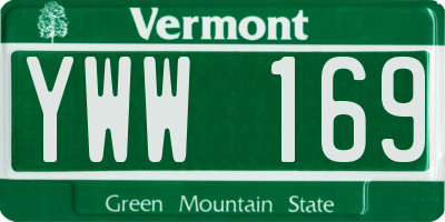 VT license plate YWW169