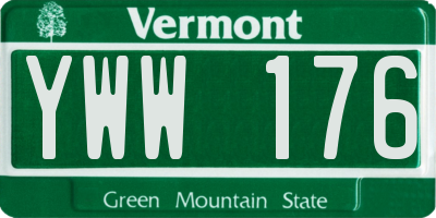VT license plate YWW176