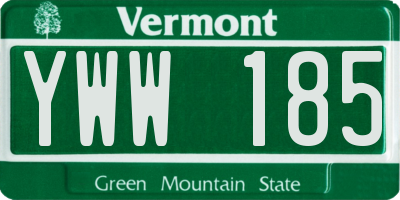 VT license plate YWW185