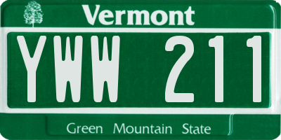 VT license plate YWW211