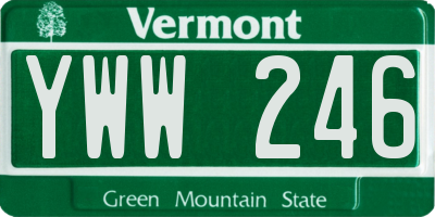 VT license plate YWW246