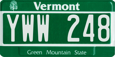 VT license plate YWW248