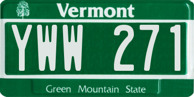 VT license plate YWW271