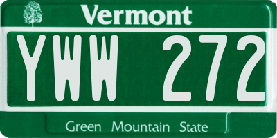 VT license plate YWW272