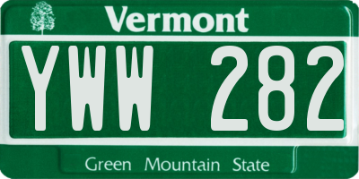 VT license plate YWW282