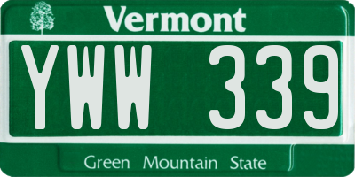 VT license plate YWW339