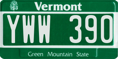 VT license plate YWW390
