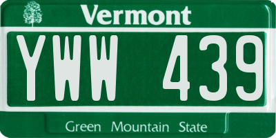 VT license plate YWW439