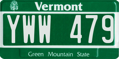 VT license plate YWW479
