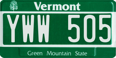 VT license plate YWW505