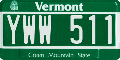 VT license plate YWW511