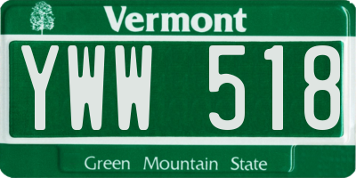 VT license plate YWW518