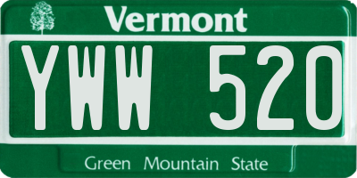 VT license plate YWW520