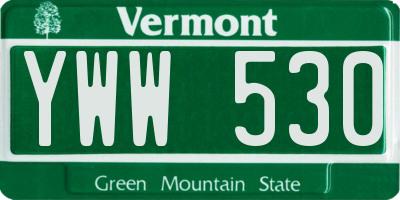 VT license plate YWW530