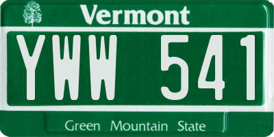 VT license plate YWW541