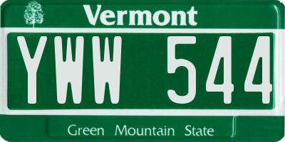 VT license plate YWW544
