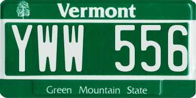 VT license plate YWW556