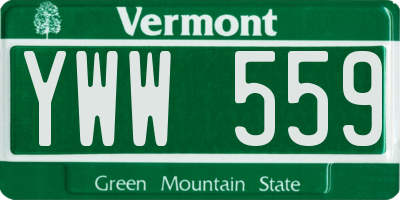 VT license plate YWW559