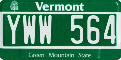 VT license plate YWW564