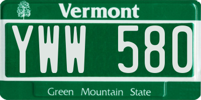 VT license plate YWW580