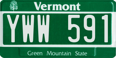 VT license plate YWW591