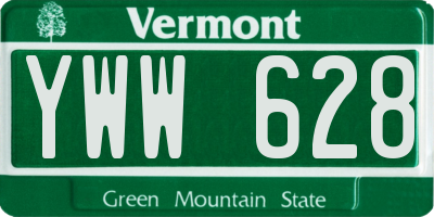 VT license plate YWW628