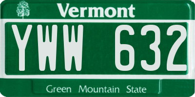 VT license plate YWW632