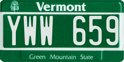 VT license plate YWW659