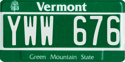 VT license plate YWW676