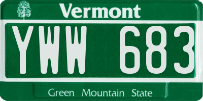 VT license plate YWW683