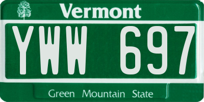 VT license plate YWW697