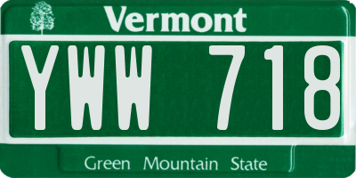 VT license plate YWW718
