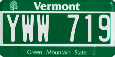 VT license plate YWW719