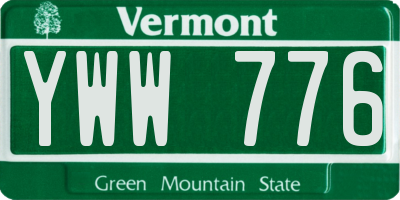 VT license plate YWW776