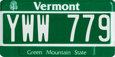 VT license plate YWW779