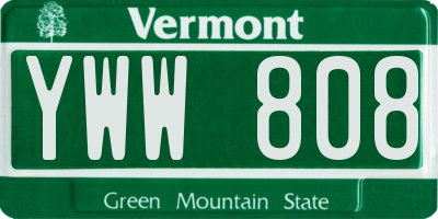 VT license plate YWW808